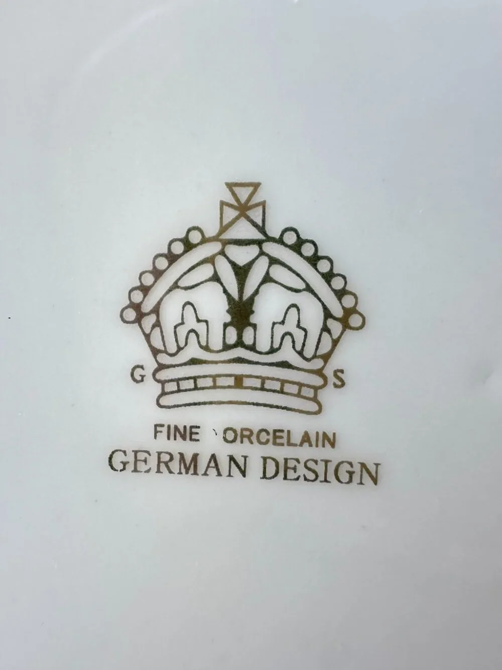 Vintage G S Fine Porcelain German Design Teapot Silver Gray Fan Pattern